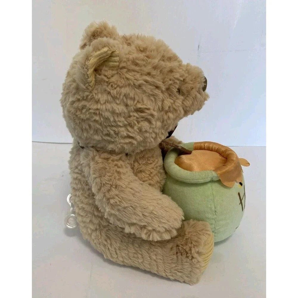 Disney Baby Winnie The Pooh Plush Musical Bear Holding Honey Pot Wind Up Music